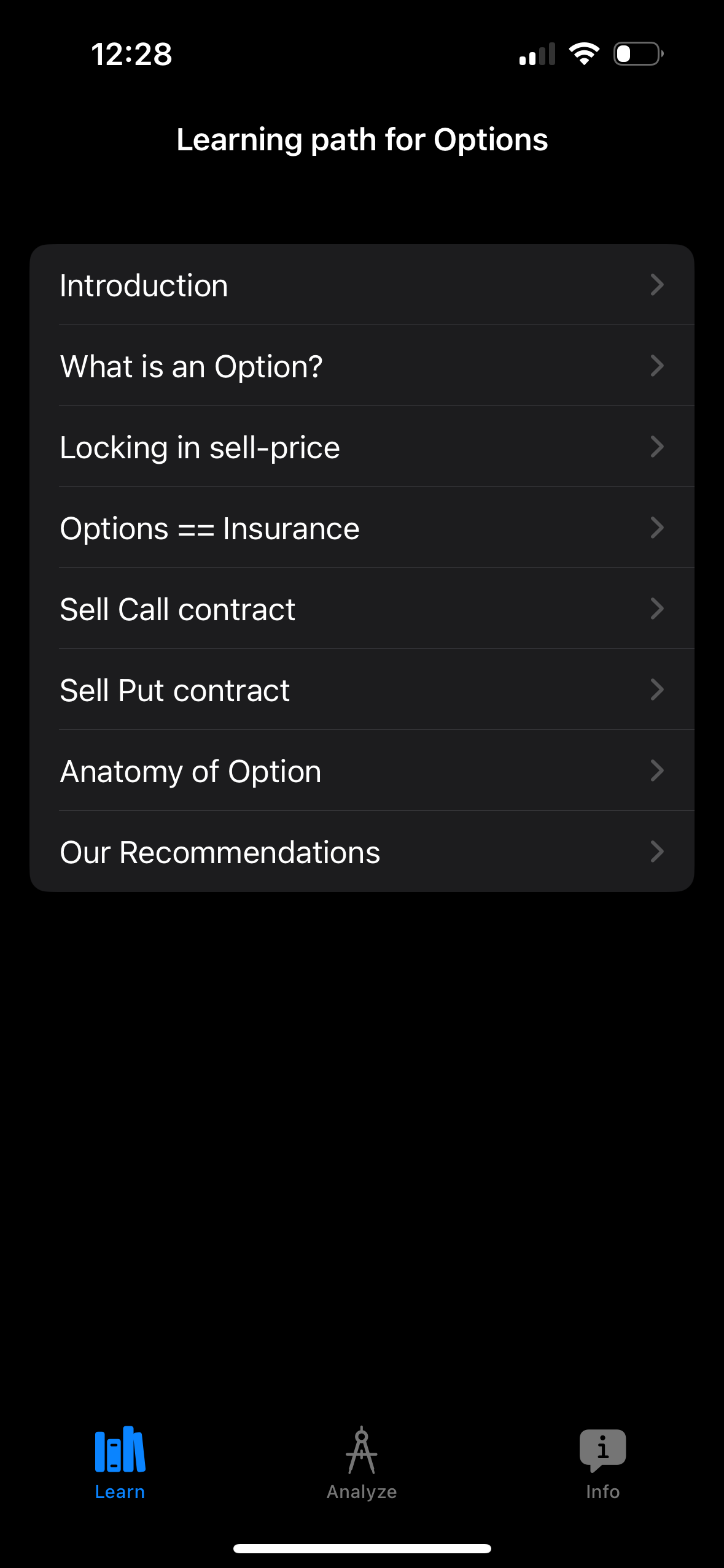 Learning Interface